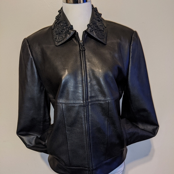 Rare Vintageg ST. JOHN Sport by Marie Gray Embroidered Leather Applique … - Picture 10 of 14